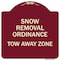 Signmission Snow Emergency Route Tow Away Zone W/ Graphic Heavy-Gauge Aluminum Sign, 18" x 18", BU-1818-22887 A-DES-BU-1818-22887 - alternate 1